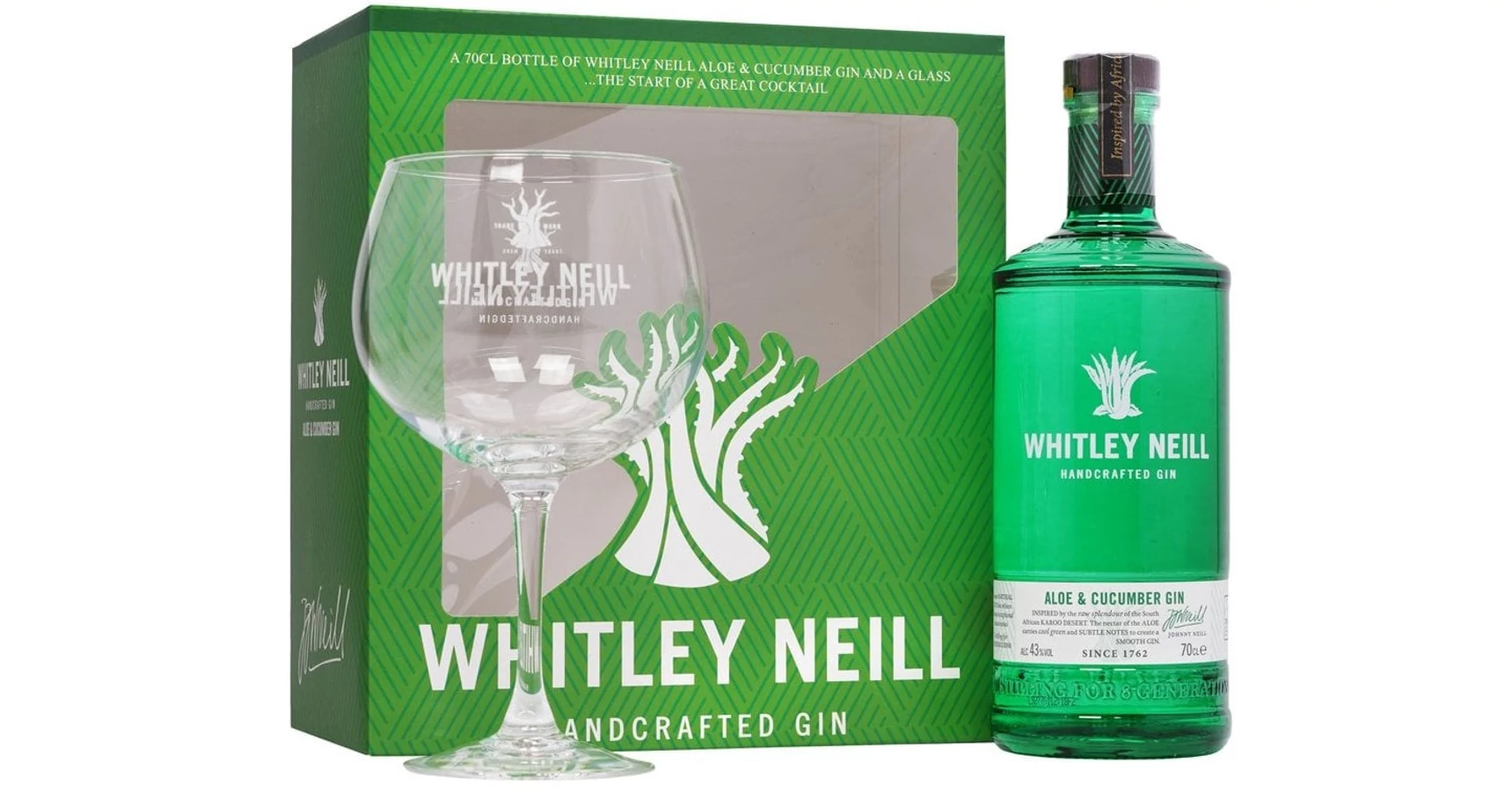 Whitley Neill Aloe Cucumber Gin 0,7L 43% pdd. + pohr
