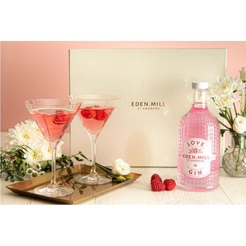 Eden Mill Love Gin díszdobozban + 2db Martini pohár 0,5L 42%