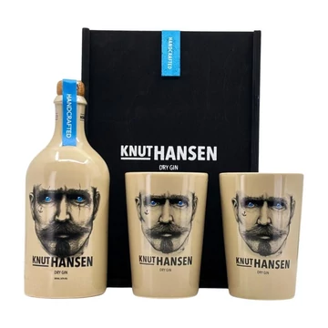 Knut Hansen Dry gin fa díszdobozban 2 pohárral 0,5L 42%