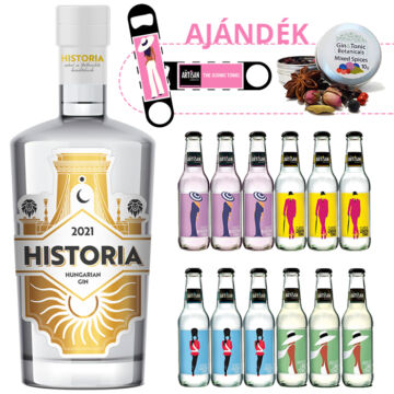 Historia Gin&Tonic csomag ajándék ginfűszerrel és flair nyitóval