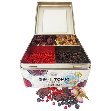 Gin Tonic Botanicals fém dobozban, osztott (hibiszkusz-rózsabors-boróka-bimbó) - 207 gr