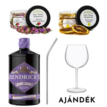 Hendricks Grand Cabaret szett ajándék gin&amp;tonik pohárral