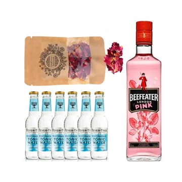 Beefeater Pink Gin Tonik szett ajándék rózsaszirommal