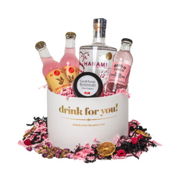 Drink For You feliratos Hanami Gin Tonik Ajándék csomag fehér díszdobozban