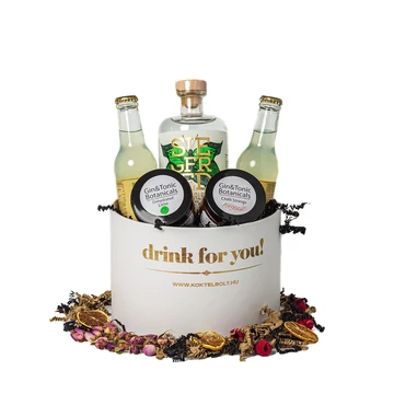 Drink For You feliratos Wonderleaf Gin Tonik Ajándék csomag fehér díszdobozban