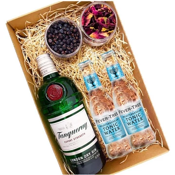 Tanqueray Gin Tonik szett Díszdobozban Ginfűszerrel