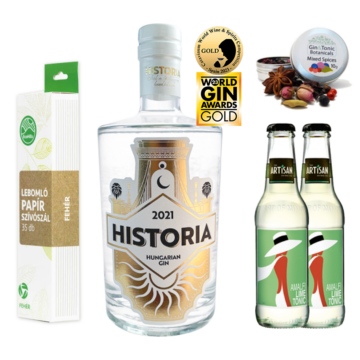 Historia Gin csomag 2 db Amalfy Tonikkal és ajándék ginfűszerrel