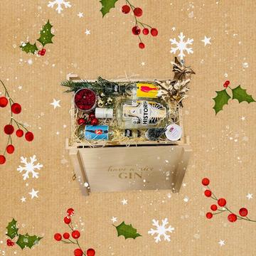 Karácsonyi Historia gin ajándékcsomag fa díszdobozban