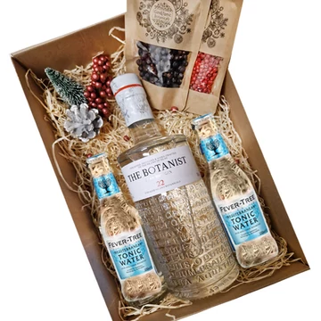 Karácsonyi Botanist gin ajándékcsomag feliratos díszdobozban