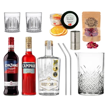 Negroni koktélcsomag eszközökkel, ajándék ginfűszerrel
