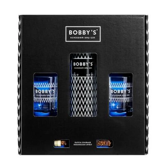 Bobby's gin ajándékcsomag 2 pohárral 0,7L 42%