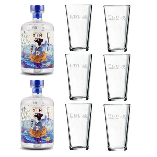 Etsu gin szett - 2 db Etsu gin 0,7L 43% + 6db pohár