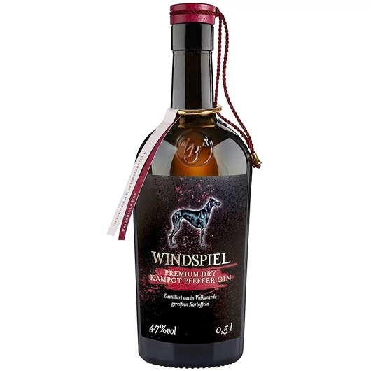 Windspiel Kampot PFEFFER (paprikás) Prémium Dry Gin 0,5 47% Gluténmentes
