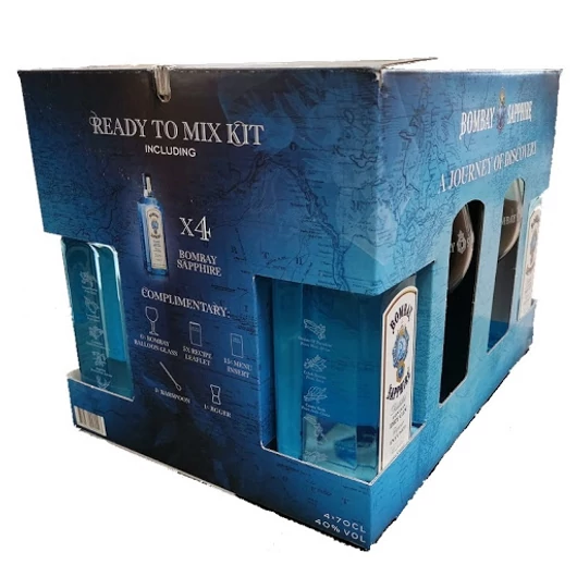 Bombay Sapphire PACK (4*0,7 40%) pdd. + ajándék