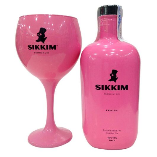 Sikkim Fraise Gin, pink - 0,7L (40%) dd. + pohár