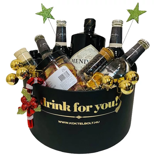 Hendricks Gin&Tonik Ajándék szett Fekete díszdobozban