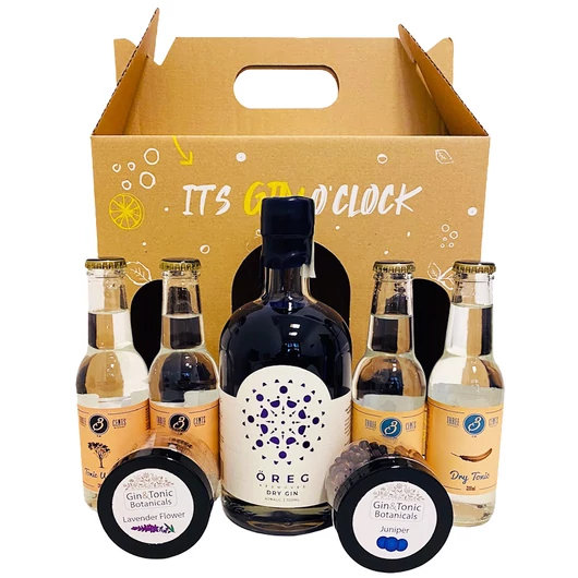 Öreg Gin Tonik szett díszdobozban, ginfűszerekkel