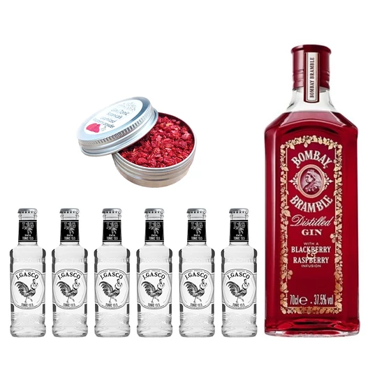 Bombay gin tonik szett ajándék málnaporral