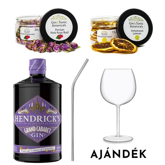 Hendricks Grand Cabaret szett ajándék gin&amp;tonik pohárral