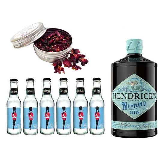 Hendricks Neptunia Gin Tonik Szett Ajándék Rózsa szirommal