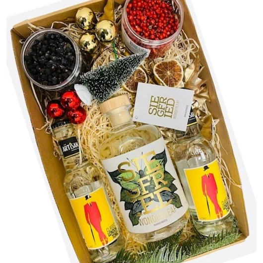 Karácsonyi Alkoholmentes Wonderlief gin ajándékcsomag feliratos díszdobozban