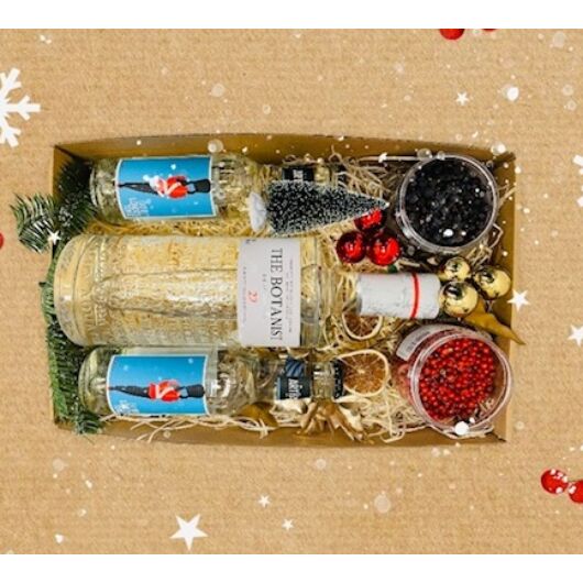 Karácsonyi Botanist gin ajándékcsomag feliratos díszdobozban