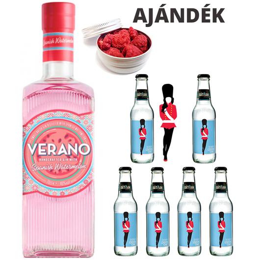 Verano Görögdinnyés Gin Tonik szett ajándék Málna ginfűszerrel 